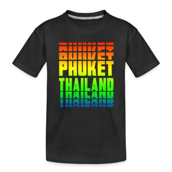 Phuket Thailand Regenbogen Design - Kinder Premium Bio T-Shirt - Schwarz - Vorne