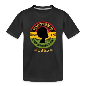Celebrating Juneteenth: Freedom, Heritage, Unity - Kids' Premium Organic T-Shirt - black - Front