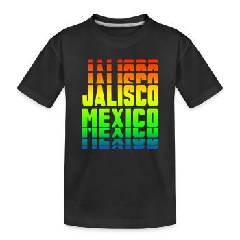 Jalisco Mexiko Regenbogen Design - Kinder Premium Bio T-Shirt - Schwarz - Vorne