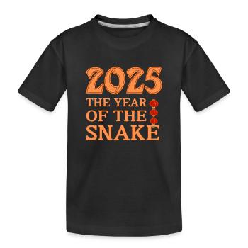 The Year Of The Snake 2025 - Chinese Year - Kids' Premium Organic T-Shirt - black - Front