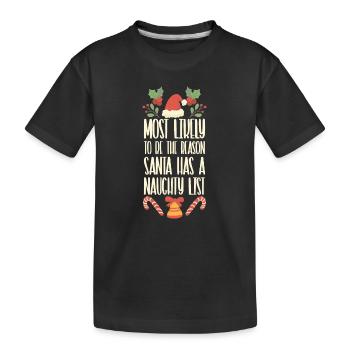 Noël drôle disant Noël coquin - T-shirt bio Premium Enfant - noir - Devant