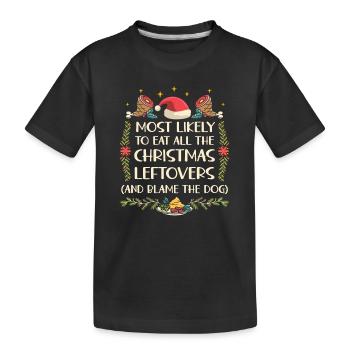 Weihnachten Lustiger Spruch Xmas Essen Humor - Kinder Premium Bio T-Shirt - Schwarz - Vorne