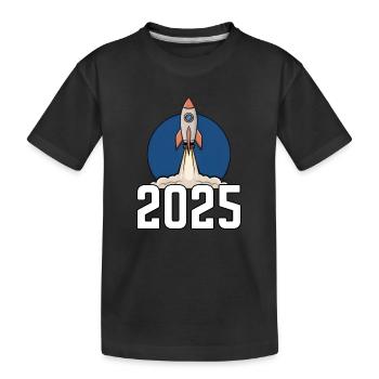 Cartoon Rocket 2025 - Kids' Premium Organic T-Shirt - black - Front