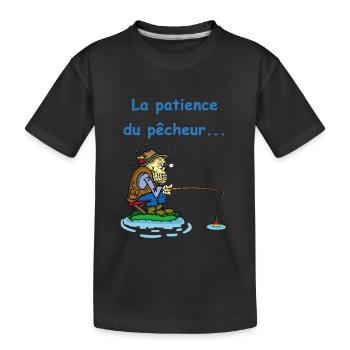 La patience du pêcheur - T-shirt bio Premium Enfant - noir - Devant