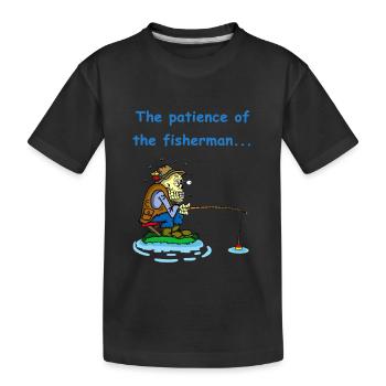 La patience du pêcheur - T-shirt bio Premium Enfant - noir - Devant