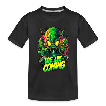 We are comming Aliens - Kinder Premium Bio T-Shirt - Schwarz - Vorne