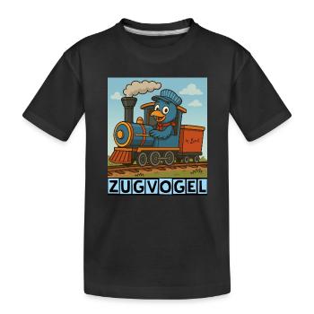 Zugvogel by Rico Beck - Kinder Premium Bio T-Shirt - Schwarz - Vorne