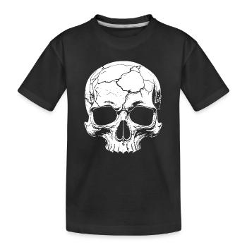 Abstract skull with cracks - Kids' Premium Organic T-Shirt - black - Front