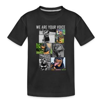 Doggy Voice Collage - Kids' Premium Organic T-Shirt - black - Front