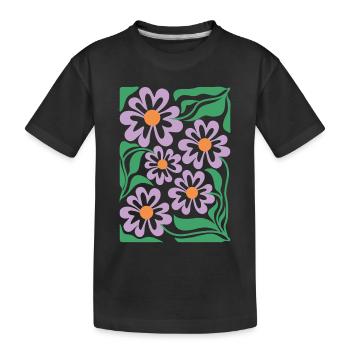 Motif floral violet Boho Flora - T-shirt bio Premium Enfant - noir - Devant