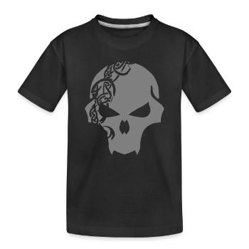 Gothic Skull with Celtic Tribal - Kids' Premium Organic T-Shirt - black - Front
