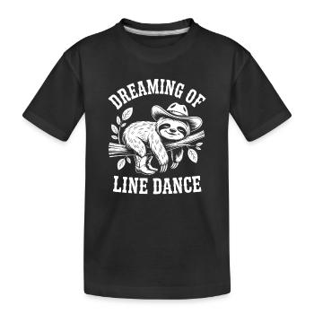 Paresseux rêveur faisant de la danse en ligne - T-shirt bio Premium Enfant - noir - Devant