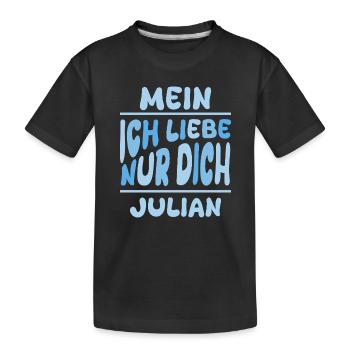 Mann Julian - Kinder Premium Bio T-Shirt - Schwarz - Vorne