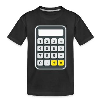 Taschenrechner Kostüm Karneval Fasching Nerd  - Kinder Premium Bio T-Shirt - Schwarz - Vorne