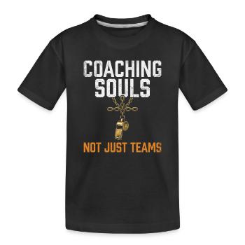 Coaching Souls Not Just Teams Jesus Papa Glaube - Kinder Premium Bio T-Shirt - Schwarz - Vorne