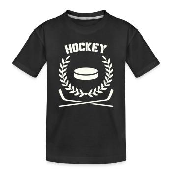 Emblème de hockey avec disque et laurier - T-shirt bio Premium Enfant - noir - Devant