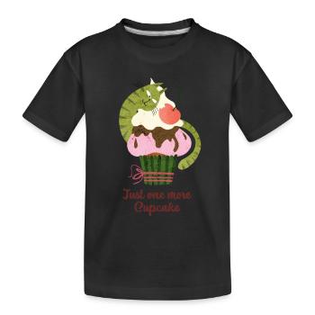 Nur noch ein süßer Cupcake, lustiger Dessert-Liebhaber - Kinder Premium Bio T-Shirt - Schwarz - Vorne