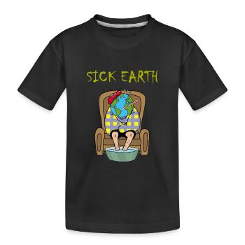Planet Erde ist krank - Kinder Premium Bio T-Shirt - Schwarz - Vorne