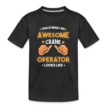 Grue opératrice grue - T-shirt bio Premium Enfant - noir - Devant