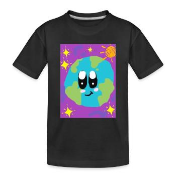Funny Picture, Happy Earth - Kids' Premium Organic T-Shirt - black - Front