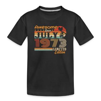 Juli 1972 Juli Geburtstagsgeschenk Juli 1972 - Kinder Premium Bio T-Shirt - Schwarz - Vorne