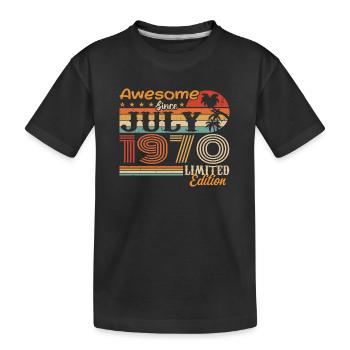Juli 1970 Juli Geburtstagsgeschenk Juli 1970 - Kinder Premium Bio T-Shirt - Schwarz - Vorne