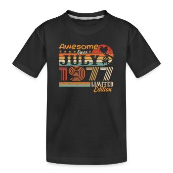 Juli 1977 Juli Geburtstagsgeschenk Juli 1977 - Kinder Premium Bio T-Shirt - Schwarz - Vorne