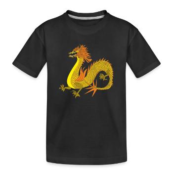 Chinese gold Dragon - Kinder Premium Bio T-Shirt - Schwarz - Vorne