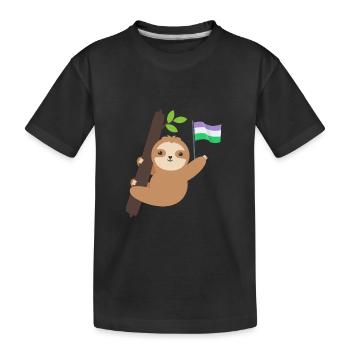 Queer Genderqueer Faultier Tropisches Tier LGBT - Kinder Premium Bio T-Shirt - Schwarz - Vorne