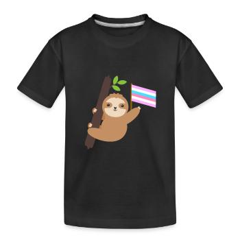 Mois de la fierté Bigender Paresseux Tropical Animal LGBT - T-shirt bio Premium Enfant - noir - Devant