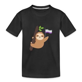 Ace Pride Asexuell Faultier Tropisches Tier LGBT - Kinder Premium Bio T-Shirt - Schwarz - Vorne