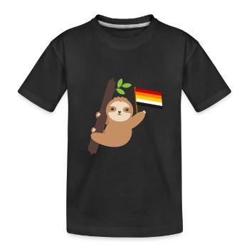 Queer Lithsexuell Faultier Tropisches Tier LGBT - Kinder Premium Bio T-Shirt - Schwarz - Vorne