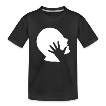 Kopfprofil Kopf Hand in Hand claque1 - Kinder Premium Bio T-Shirt - Schwarz - Vorne