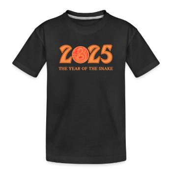 The Year Of The Snake 2025 - Chinese Year - Kids' Premium Organic T-Shirt - black - Front