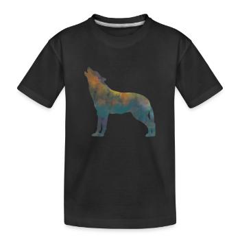 heulender Wolf - T-shirt bio Premium Enfant - noir - Devant