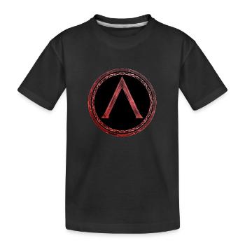 Sparta Lambda symbol Celtic fire red - Kids' Premium Organic T-Shirt - black - Front