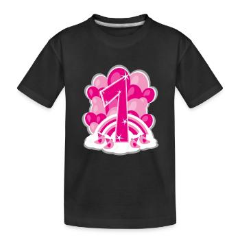 Erster Geburtstag in Pink mit Regenbogen. - Kinder Premium Bio T-Shirt - Schwarz - Vorne