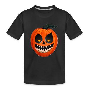Lanterne de citrouille d’Halloween - T-shirt bio Premium Enfant - noir - Devant