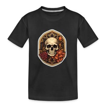 Crâne gothique Halloween - T-shirt bio Premium Enfant - noir - Devant