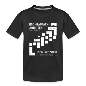 Building construction workers - Kids' Premium Organic T-Shirt - black - Front