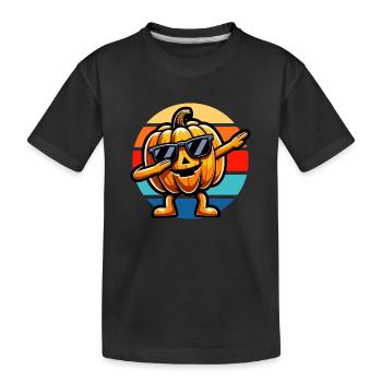 Dabbing Pumpkin Vintage Sunset - Kinder Premium Bio T-Shirt - Schwarz - Vorne