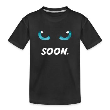 Cat Eyes Blue Soon - Kids' Premium Organic T-Shirt - black - Front