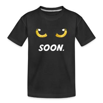 Cat Eyes Yellow Soon - Kids' Premium Organic T-Shirt - black - Front