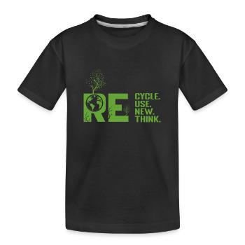 ReCycle ReUse ReNew ReThink - Kinder Premium Bio T-Shirt - Schwarz - Vorne