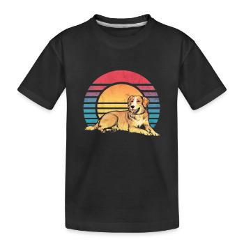 Golden Retriever Vintage Sunset - T-shirt bio Premium Enfant - noir - Devant