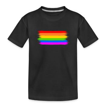Regenbogen Regenbogenfahne - Kinder Premium Bio T-Shirt - Schwarz - Vorne