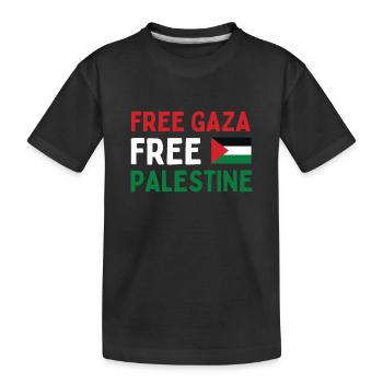 FREE Gaza FREE Palestine - Kids' Premium Organic T-Shirt - black - Front