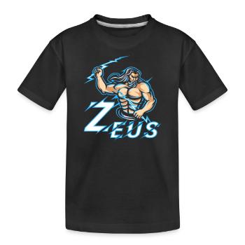 Zeus Greek Mythology Graphic - Kids' Premium Organic T-Shirt - black - Front