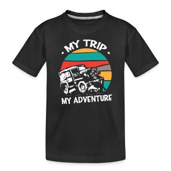 Mon voyage Mes Jeeps d’aventure - T-shirt bio Premium Enfant - noir - Devant