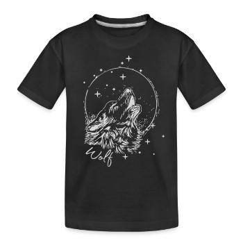 Lune de loup - T-shirt bio Premium Enfant - noir - Devant